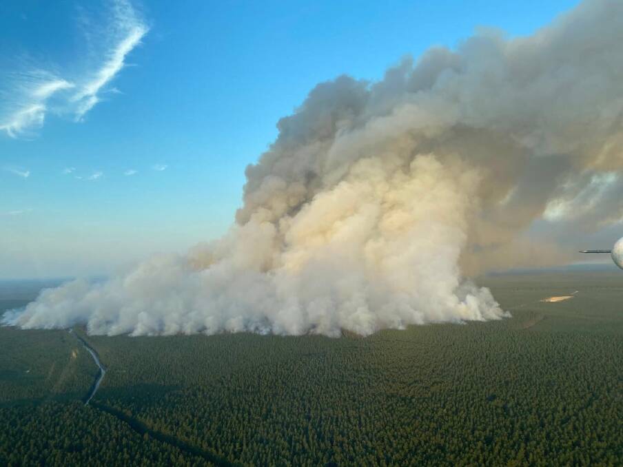 Fire: The Wade Junction fire in Glenelg Shire, pictured January 4. Picture: Supplied