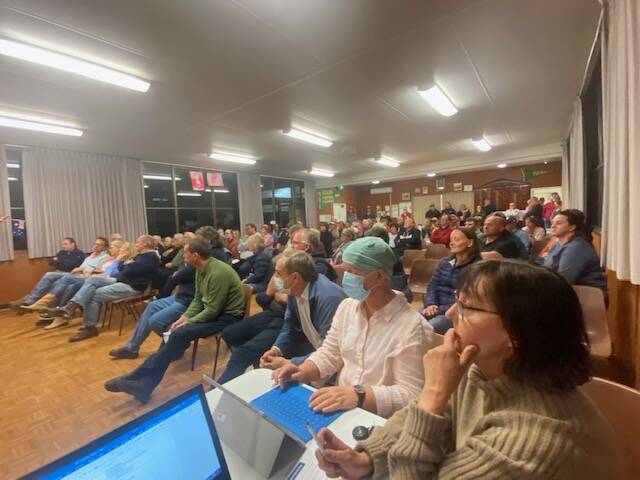 Around 150 community members attended a meeting in Ecklin on the Mumblin Wind Farm last week. Picture: Supplied