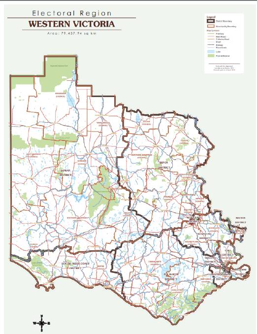 The Western Victoria Region electorate. 