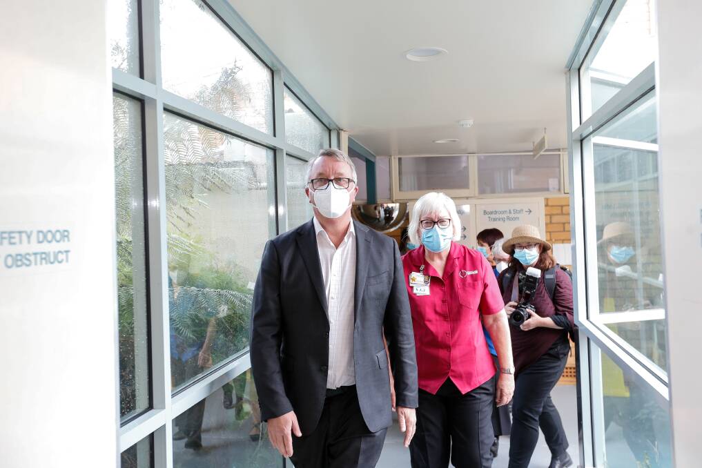 Victorian Health Minister Martin Foley tours the Portland hospital. Picture: Anthony Brady