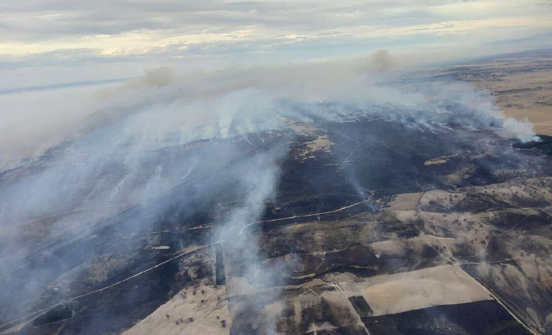 The CFS are currently fighting an out of control bushfire at BLACKFORD which is travelling towards the township of Lucindale. Picture: CFS
