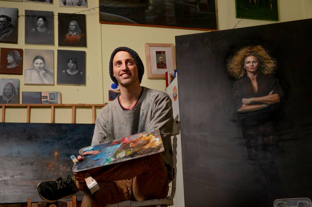National stage: Warrnambool artist Harley Manifold had two pieces selected for the Salon des Refusés of the Archibald and Wynne. Picture: Chris Doheny