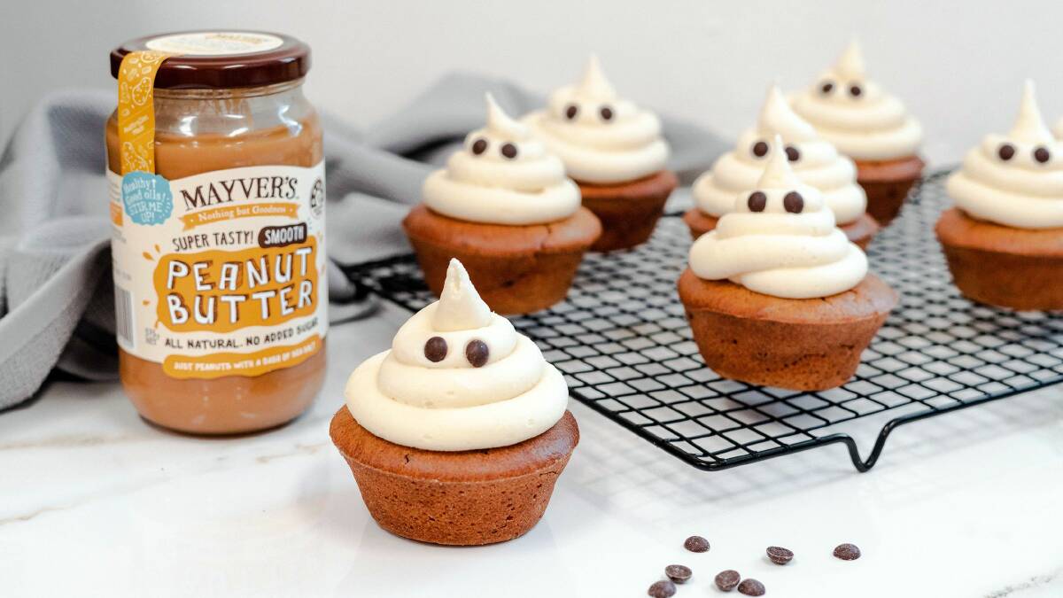 Choc chip peanut butter muffin ghosts. Picture: Mayvers