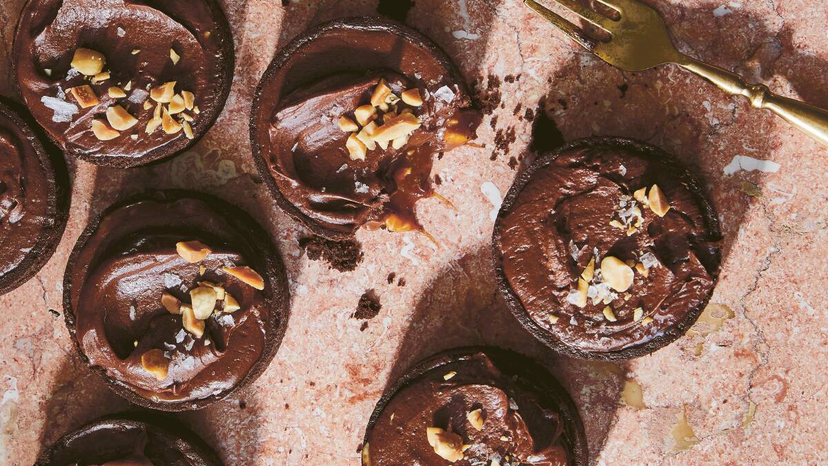 Chocolate and peanut caramel tarts. Picture by Armelle Habib