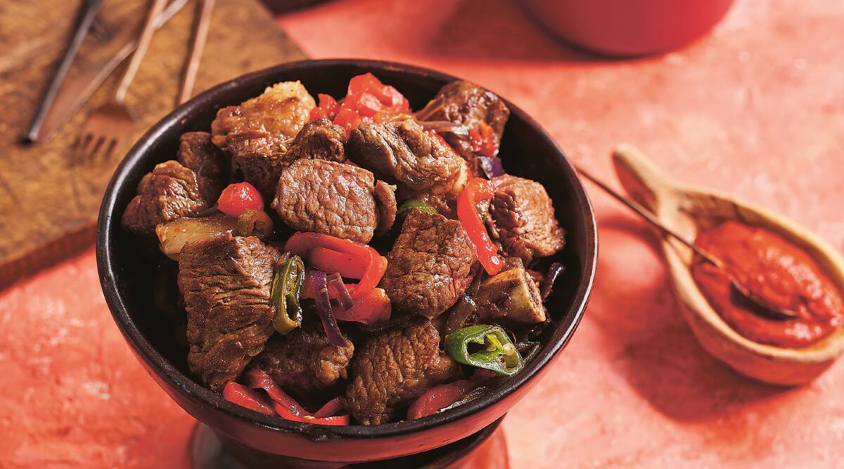 Derek kulwa (beef rib and capsicum stir-fry). Picture by Alicia Taylor