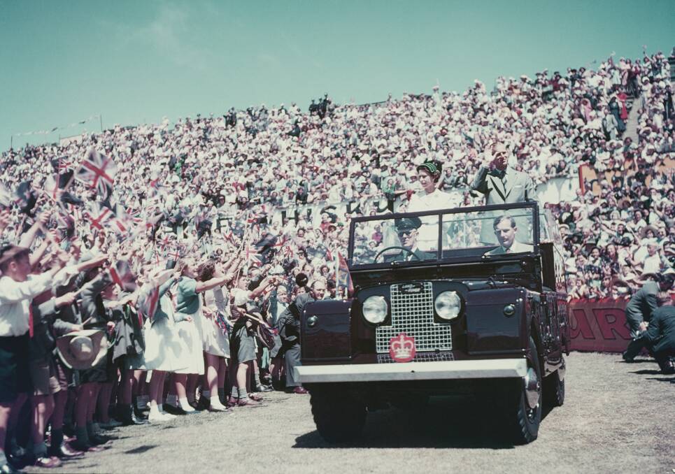 More than 75 per cent of Australians turned out to catch a glimpse of Queen Elizabeth II and Prince Philip during the 1954 tour. Picture: Getty Images