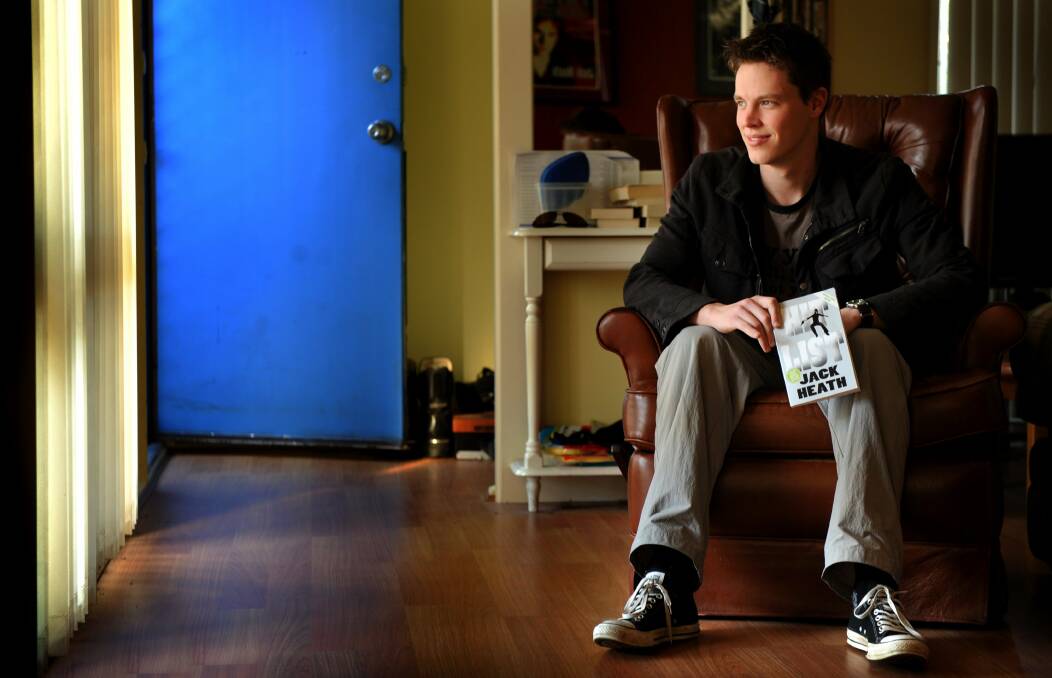A young Jack Heath in 2010 with his book Hit List. Picture: Marina Neil