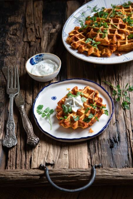 Savoury sweet potato waffles. Picture by Regula Ysewijn
