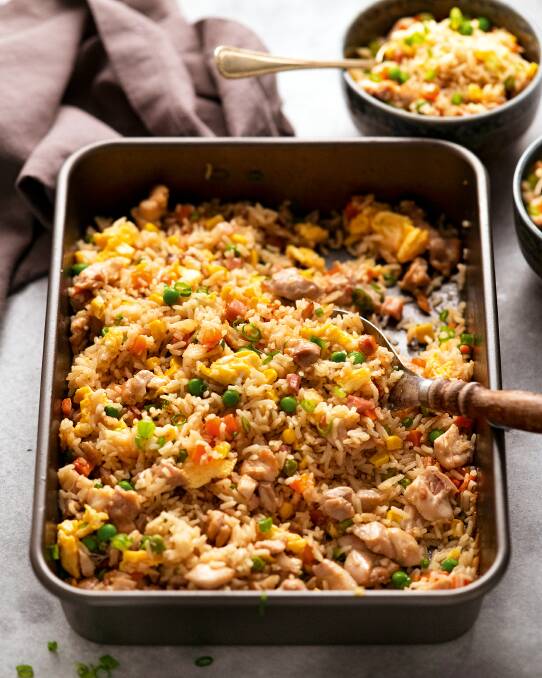 Magic baked chicken fried rice. Picture by Nagi Maehashi