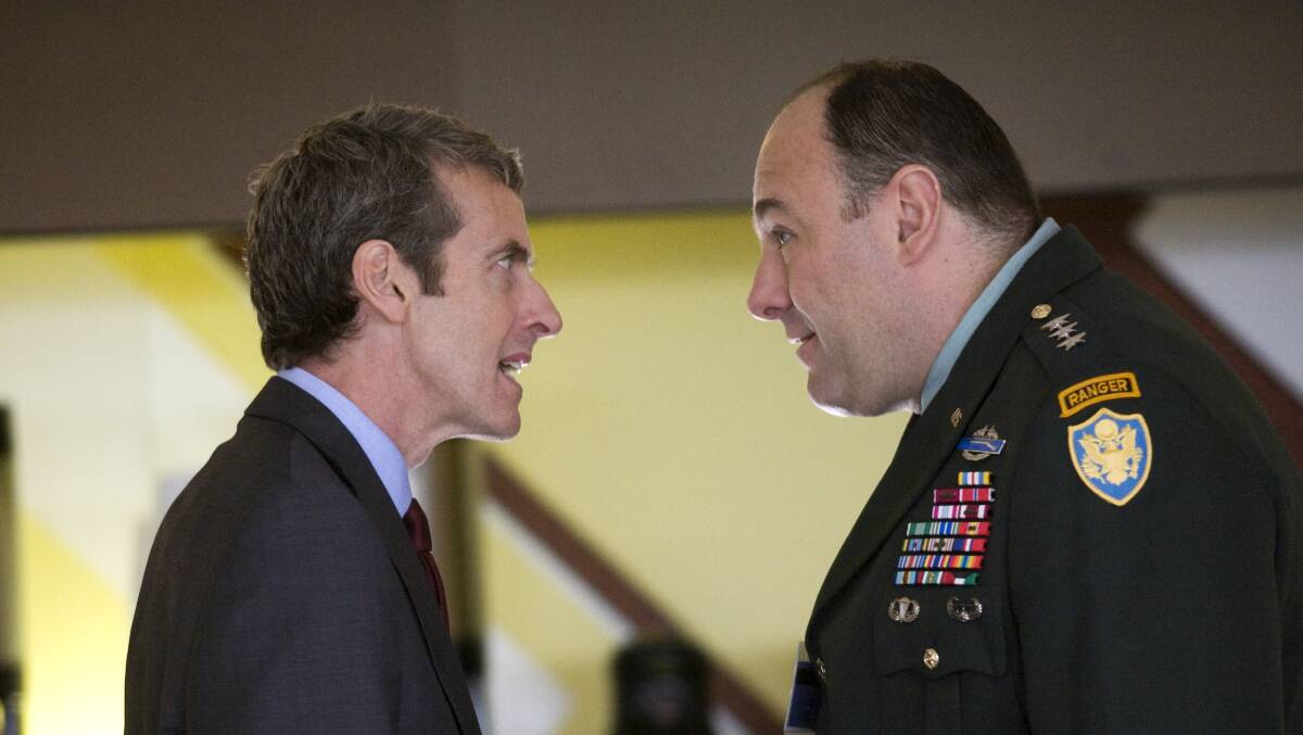 Peter Capaldi, left and James Gandolfini in In the Loop. Picture supplied