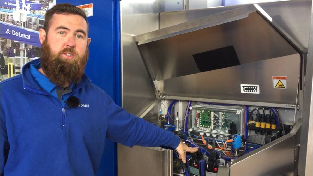 New technology: DeLaval technical specialist Robbie Nicholls explains the technology behind the new milking machine.