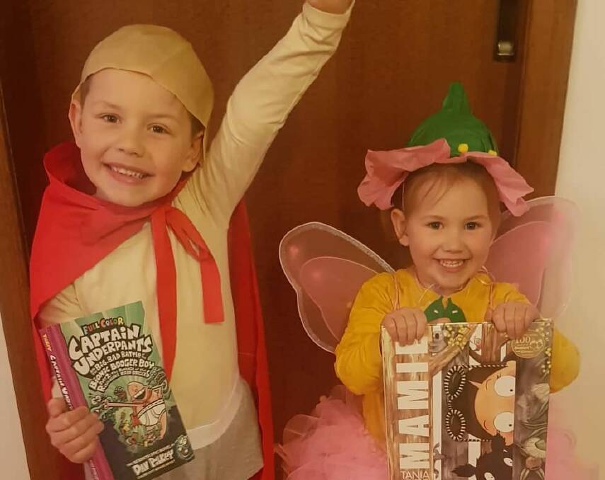 From the page: Spencer, 5, and Frankie Holland 3, all dressed up for their Book Week parade.