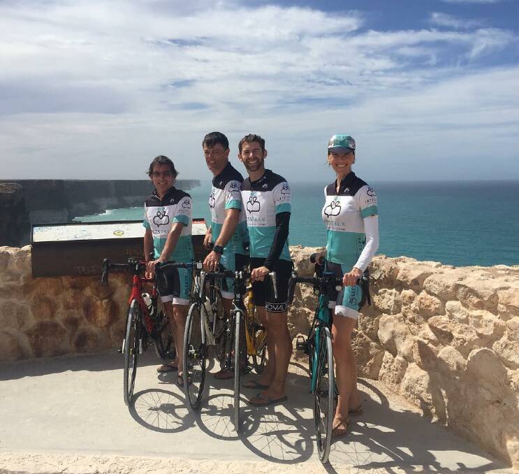 Highlight: The Let's Talk riders stop at the Great Australian Bight viewing platform for a quick break.