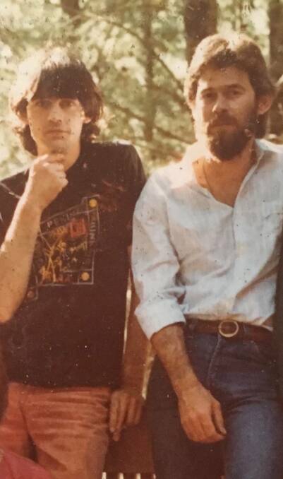 Old Friends: Shane Howard and John Schumann in the Adelaide Hills in the early 1980s. Picture: Supplied