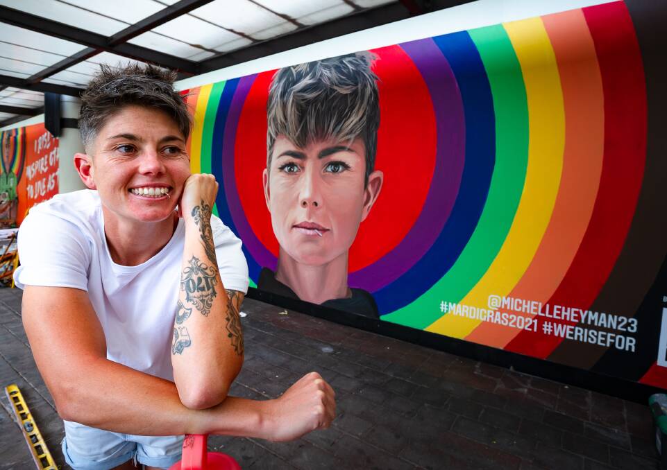 Michelle Heyman is one of the faces of the Mardi Gras Rising Heroes campaign. Picture: Elesa Kurtz