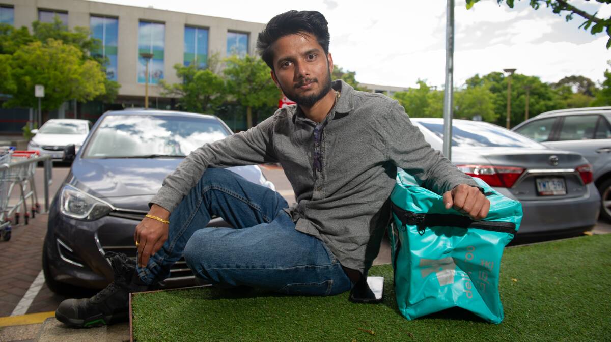 Canberra delivery driver Nabin Adhikari has been impacted by Deliveroo's demise. Picture by Elesa Kurtz
