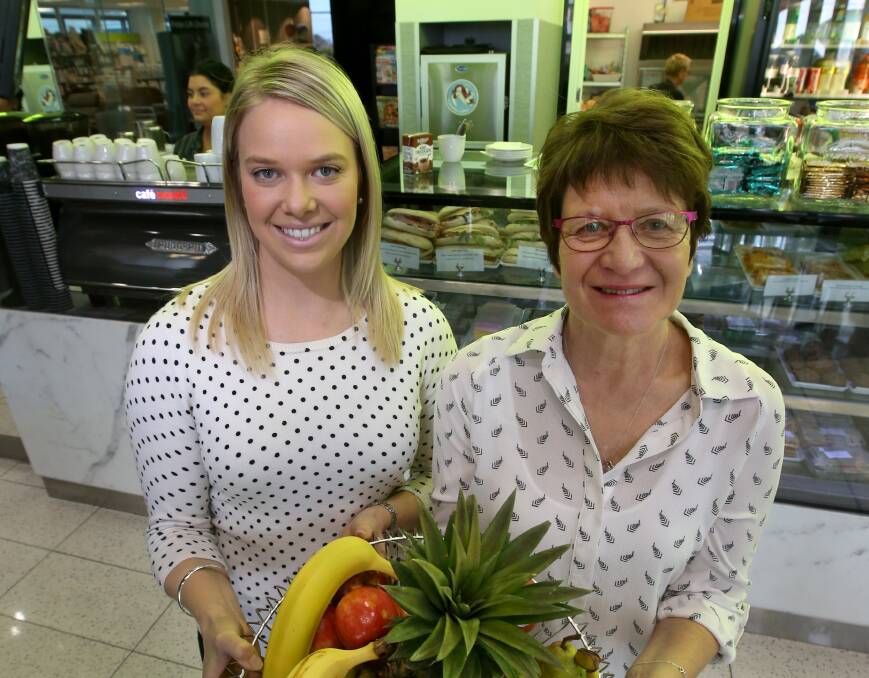 Myth busted: South West Healthcare Nutrition and Dietetics manager Susan Baudinette (r) recommends a balanced diet for good health. Pictured with SWH Health Promotion Officer Jacinta Lenehan.