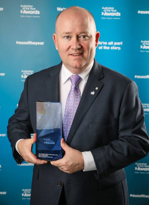 Shane Fitzsimmons with his state award. Picture: supplied by australianoftheyear.org.au