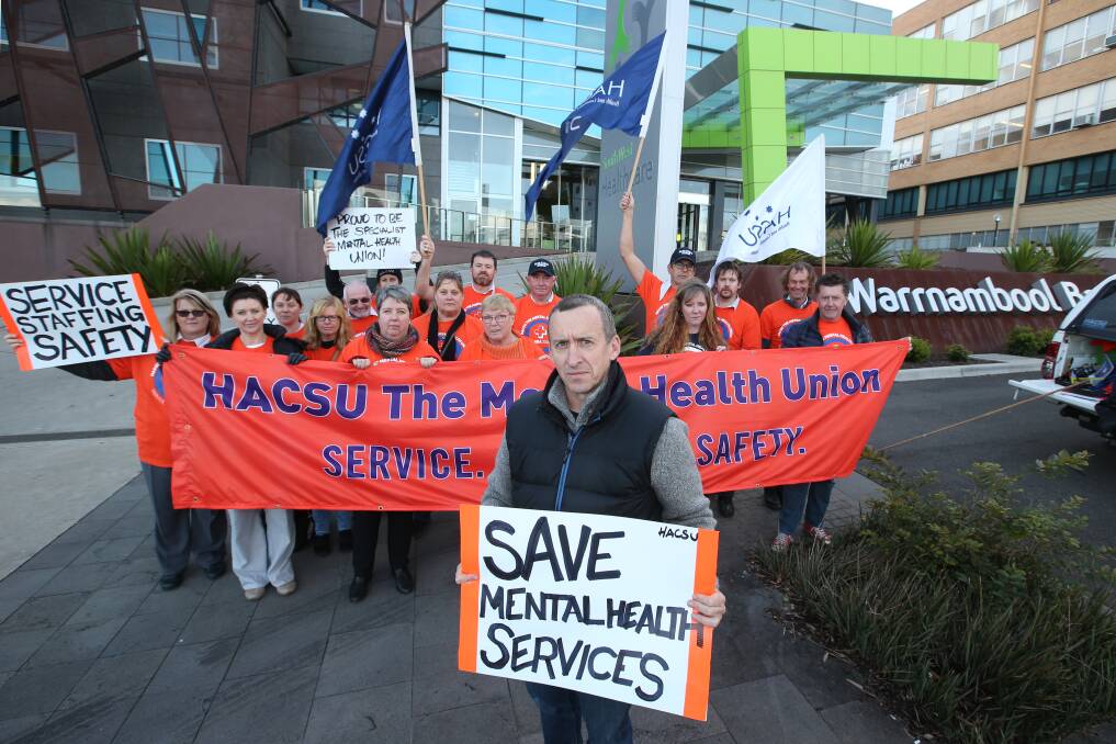 Health and Community Services Union assistant state secretary Paul Healey with SWH staff earlier this year.