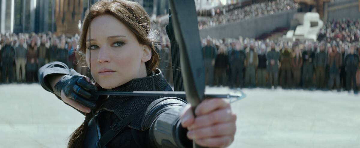 Katniss Everdeen (Jennifer Lawrence) has President Snow in her sights in the final Hunger Games movie.