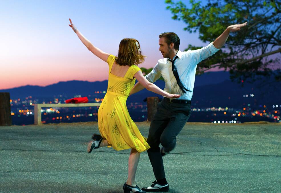 IN TUNE: Emma Stone and Ryan Gosling portray starstruck lovers in the popular musical (and almost-best film Oscar-winning) La La Land.