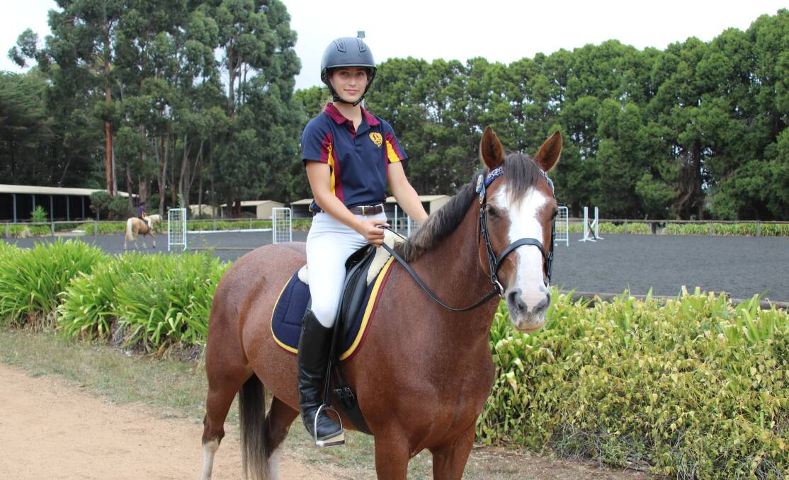 EXCELLENCE: Year 12 boarding student Olivia Biggs and her horse Grace.