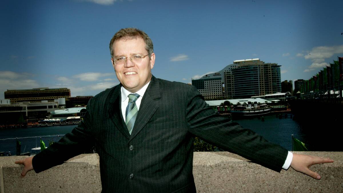 Flashback: Scott Morrison in 2004 when he was managing director of Tourism Australia and urging people to holiday across the Great Southern Land. As Prime Minister he has opted to spend his breaks overseas. 