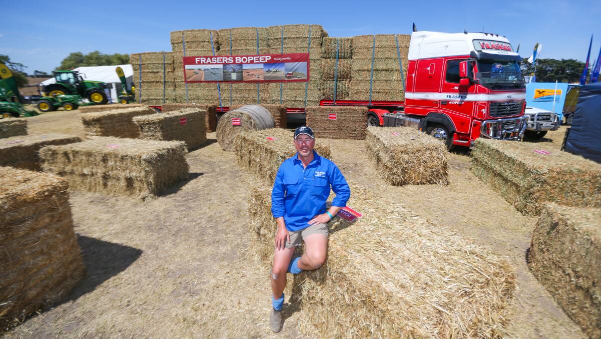 Feeding the masses: Hay supplier Benn Fraser, from Bo Peep, has been returning to the Sungold Field Days for 15 years. Field days chairman Tony Rea said many exhibitors return to the event year after year. Picture: Morgan Hancock