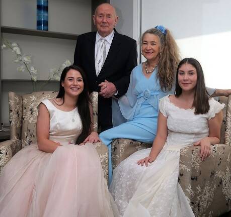 STUNNING: Fashion show models Sophie Krause, Alan Johnson, who led the models out, Vicki Mahony and Tegan Keane dressed in their finery for the Mercy Place event, held as part of Warrnambool Seniors Festival.