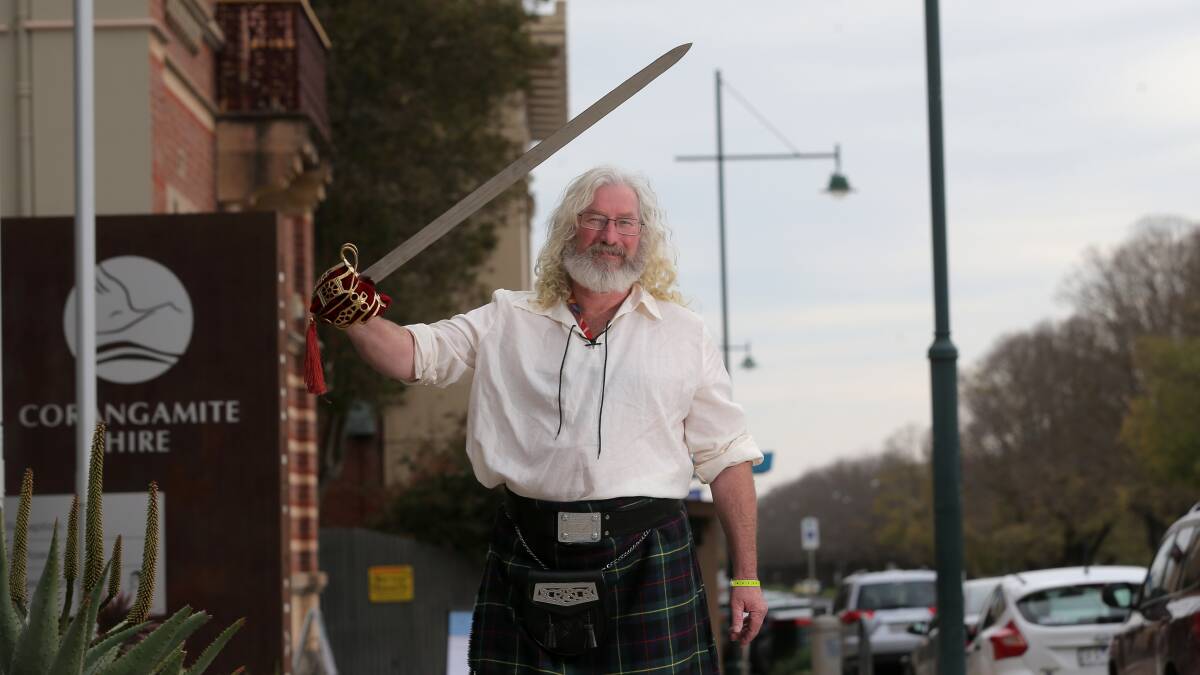 Ready for action: Chris Maguire dressed to impress at last year's Robert Burns Scottish Festival in Camperdown. The festival is on again this weekend.