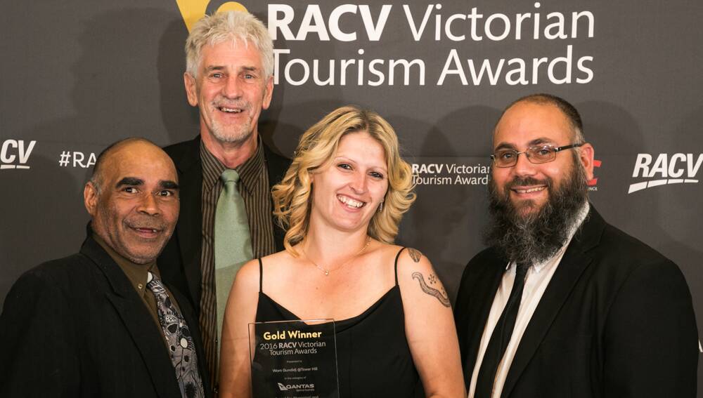 Celebrate: Paul Wright, Terry O'Keefe, Tinika Clifford and Chris Sheppard at the tourism awards in Melbourne.