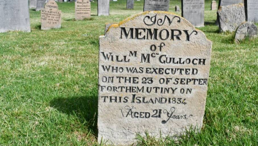 The Kingston grave of William McCulloch, who was executed for a failed mutiny in 1834.