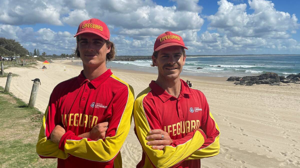 Port Macquarie ALS Lifeguards Mitch Atherton and Nick Rickwood have helped save lives while working over the summer season. Picture by Liz Langdale 