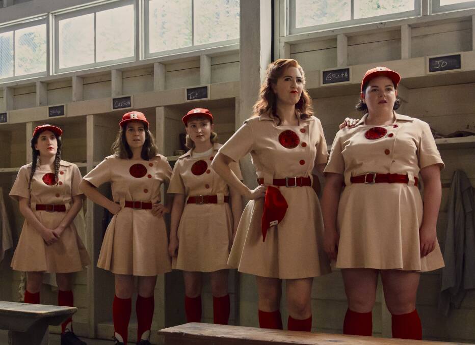 The streaming remake is based on the formation of wartime baseball team The Rockford Peaches. Picture: Amazon Studios
