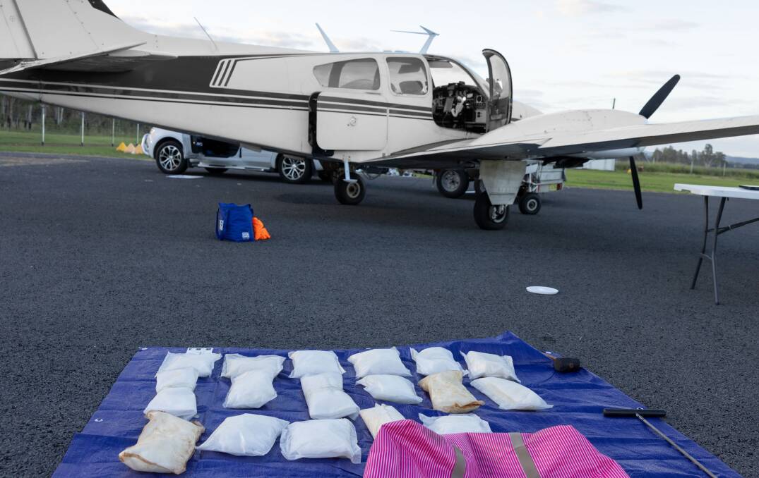 During Operation Gepard early last week, police found 52kg of methamphetamine on board a light aircraft which avoided radar as it flew from PNG to central Queensland. Picture supplied 