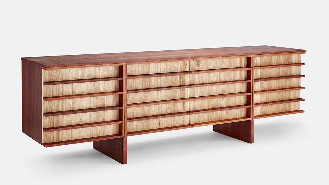 Key piece: A striking sideboard such as this from Manapan furniture will outlast trends. Designer looks like this mean you don't need as many pieces to create an impact.