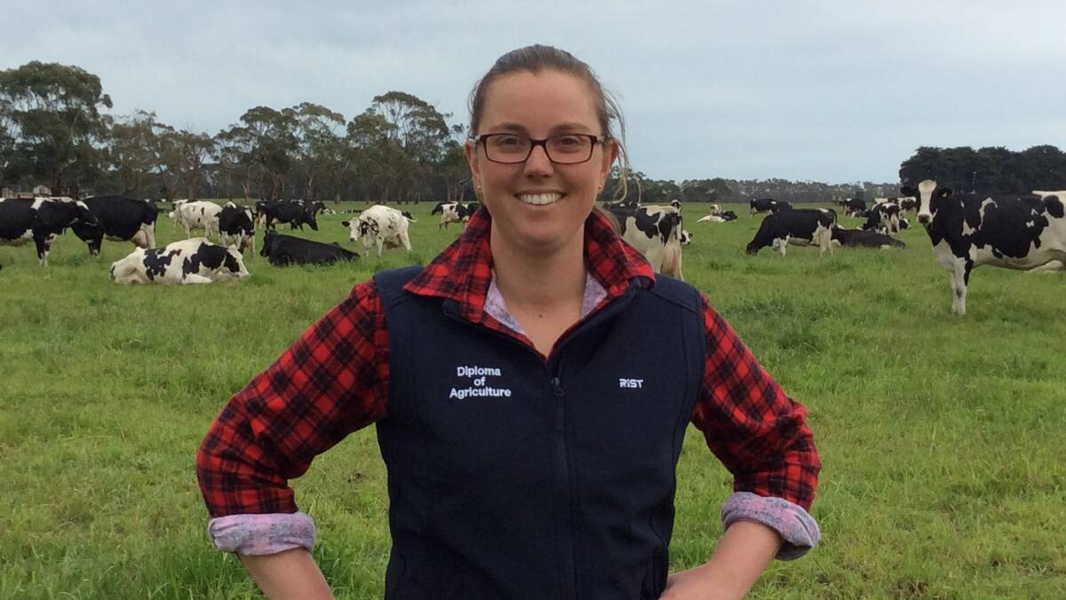 ALL SMILES ON THE FARM: Diploma of Agriculture student and 2017 Young Farmer Scholarship recipient, Edwina Hayes, who is successfully working towards her dream of farm ownership.

