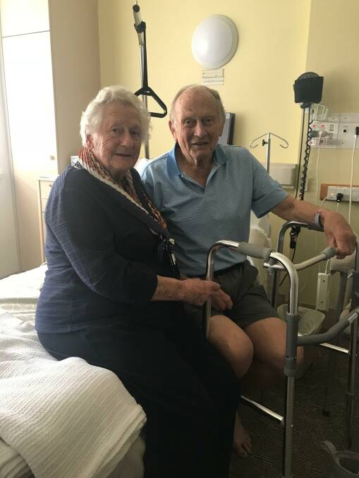 BACK ON HIS FEET: Under the careful direction of the nursing and allied health teams, Dr Shimmin (pictured with wife Margaret) is well on his way to a full recovery. 