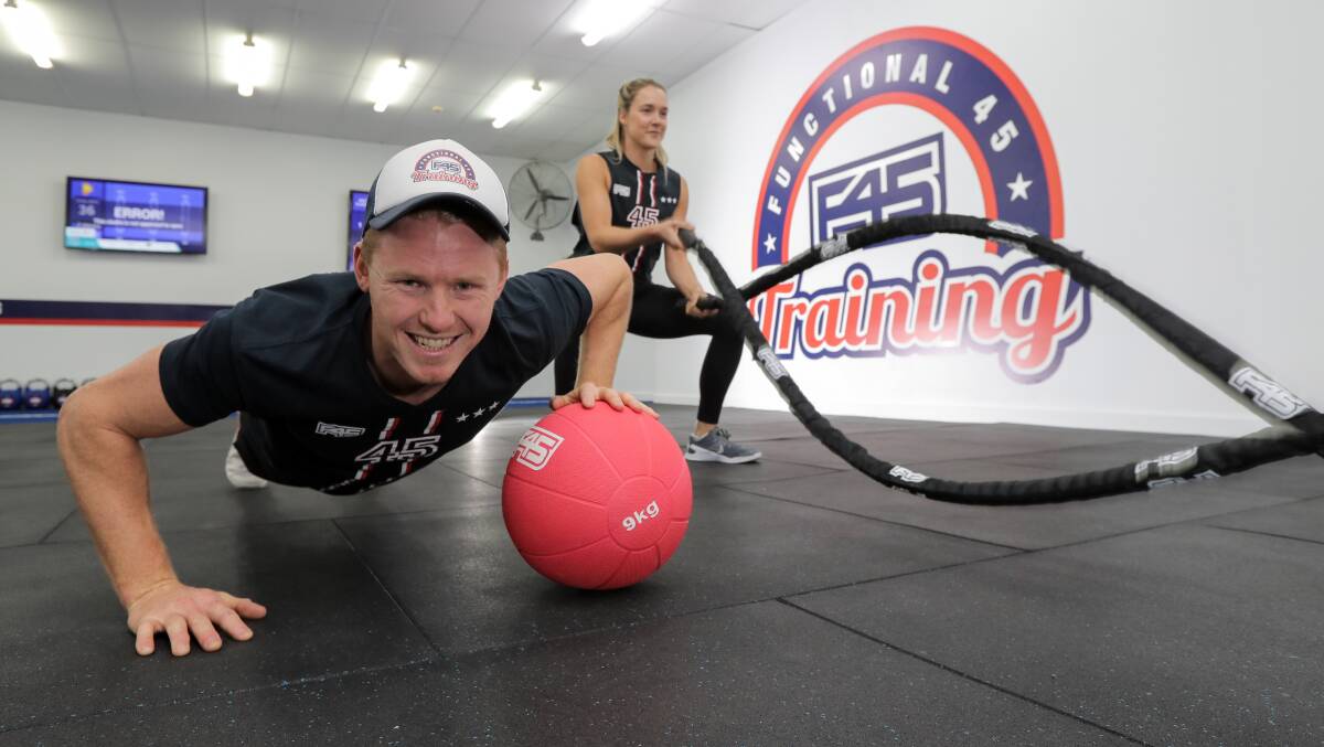 FITNESS TRAINERS: F45 owner Ben Dalton and Rachel Jaynes ready to welcome clients to train at the new Warrnambool branch.
