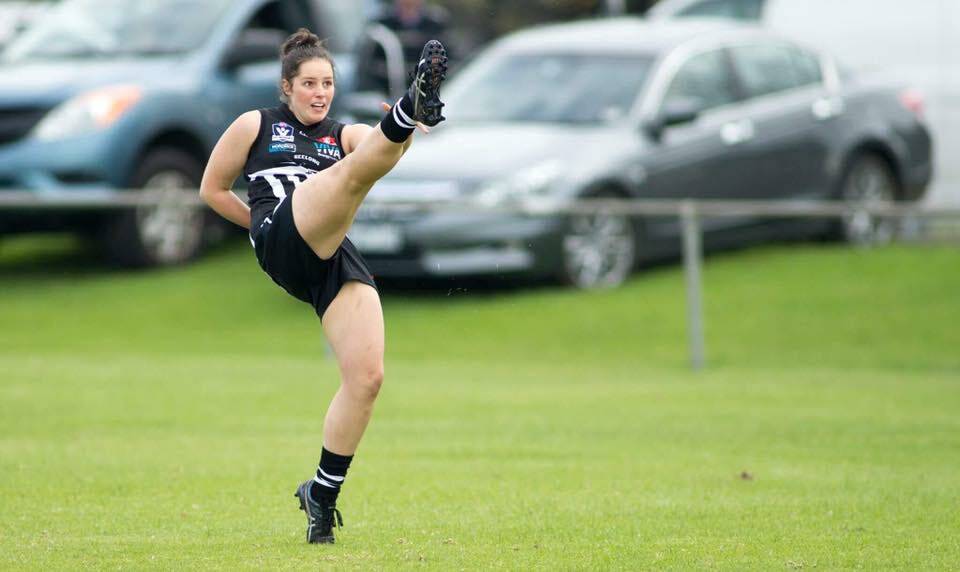 FOOTBALL STAR: Simpson football export Georgia Watson is on the brink of VFLW success.
Picture: Arj's Sporting Eye/North Geelong Women's Football Club