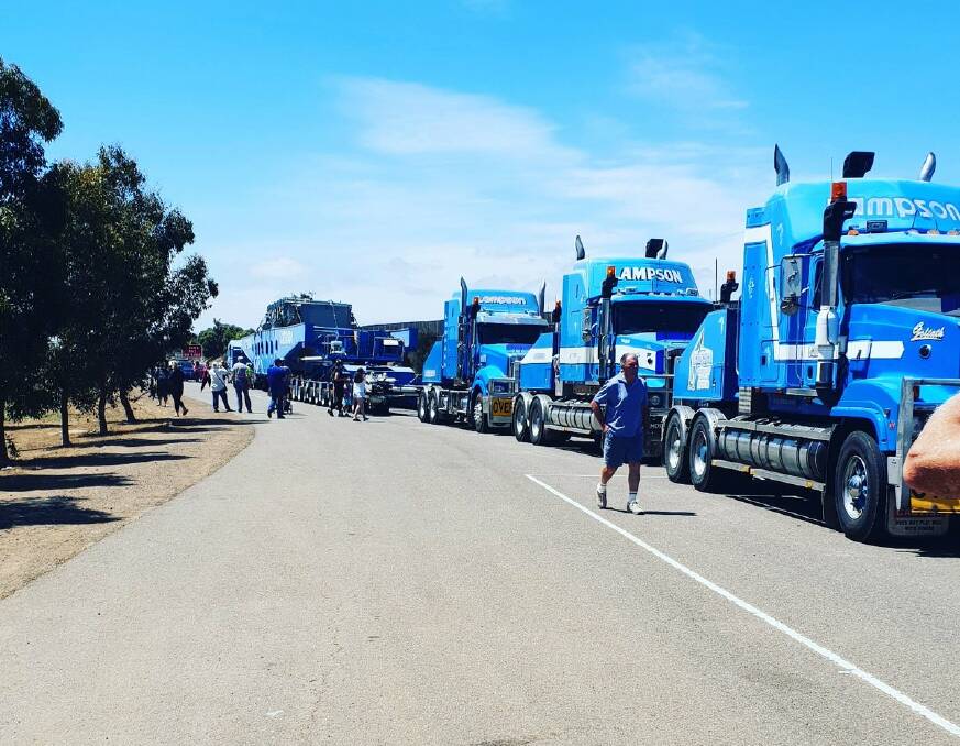 BIG rig: The superload in a carpark at Waurn Ponds on January 7. Picture: Alison Marchant/Twitter