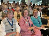 Members of the Kyogle branch get ready for the opening of the CWA's 100th birthday celebration conference at Royal Randwick in Sydney. Photo by John Ellicott. Julie Kilpatrick, the grand-daughter of one of the CWA founders Florence Laver is sitting bottom left.