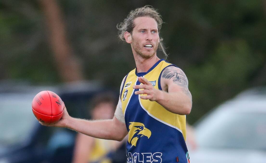 New face: Former Richmond and Hawthorn player, Ty Vickery, made his debut for North Warrnambool Eagles. Picture: Morgan Hancock
