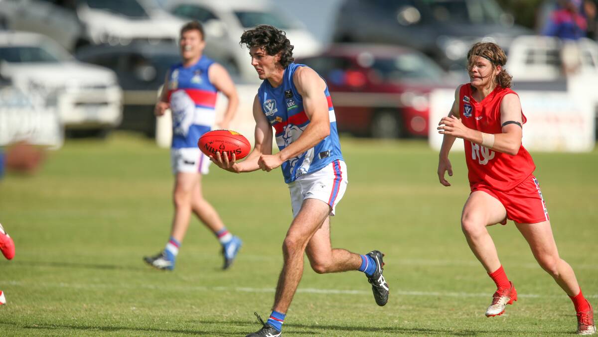 Young gun: Jacob Moloney kicked two goals during Panmure's round one win against Dennington. Picture: Chris Doheny