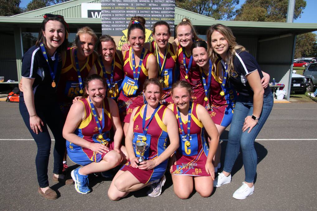 Thrilled: Glenthompson-Dunkeld B grade team after taking out the grand final with a thrilling 28-27 win over Penshurst. Picture: Tracey Kruger