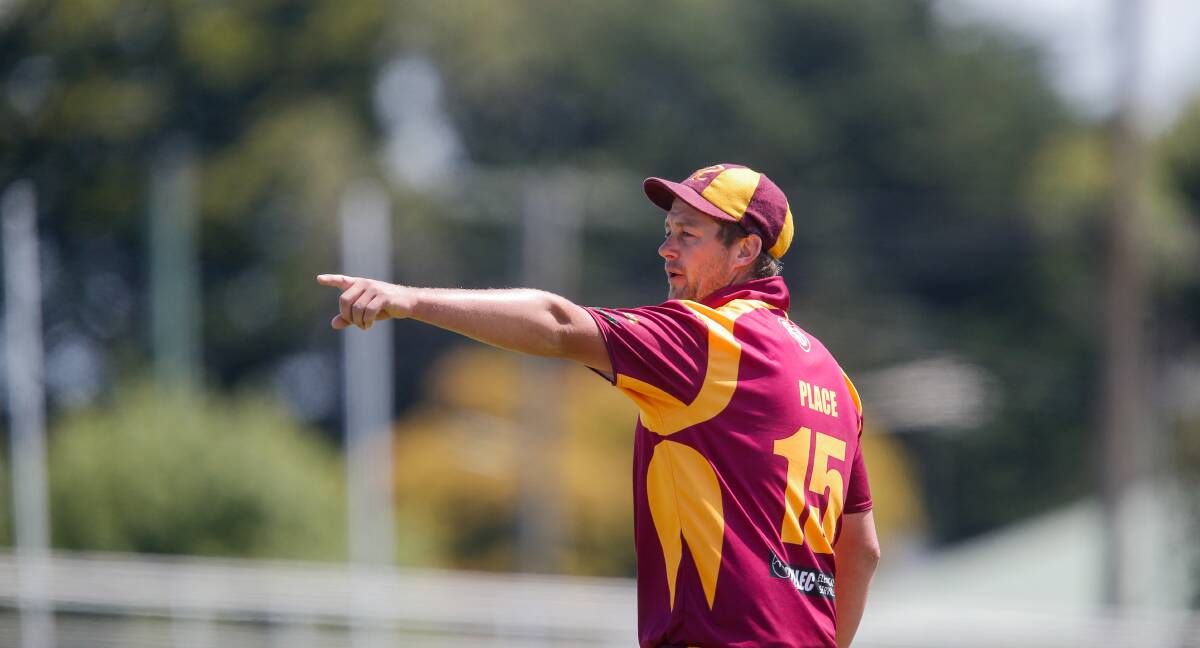 Skipper in action: Pomborneit's Grant Place during the South West Cricket Association Fonterra Twenty20 Cup final. Picture: Anthony Brady