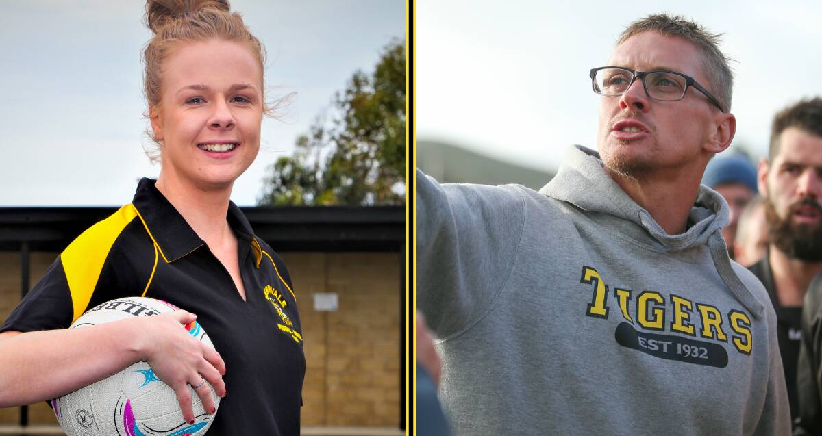 Back for more: Merrivale A grade coach Carly Peake and Tigers senior football coach Jason Rowan have recommitted for 2020. 