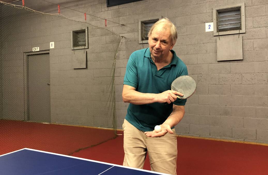 Ready to serve: Warrnambool's David Walkley enjoyed the return of adult play at Warrnambool Table Tennis Association on Monday night. Picture: Brian Allen