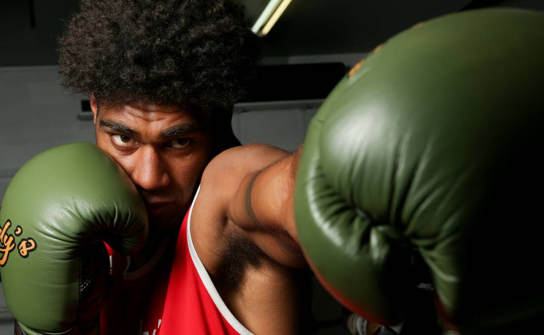 Packing a punch: Boxer Johnny Lesu, who trains at Rudy's Boxing, is turning professional. Picture: Chris Doheny 
