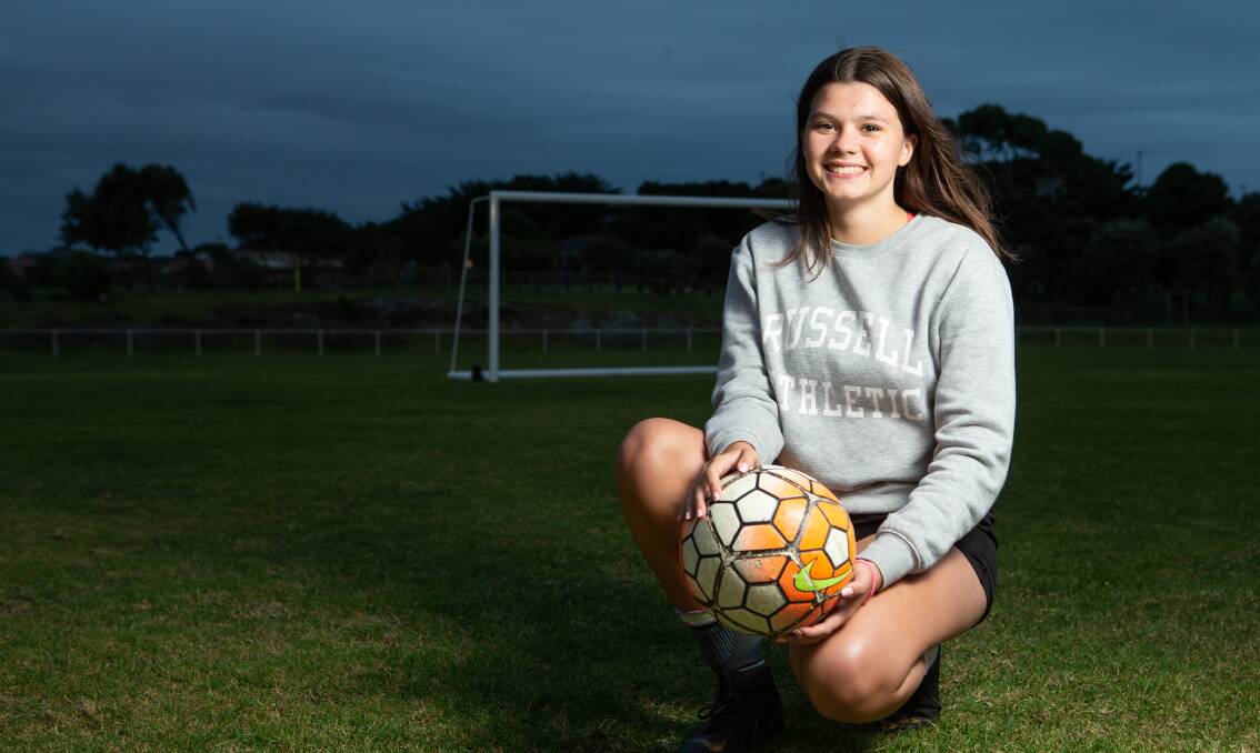 Emerging youngster: Warrnambool Rangers' Caitlin Williams, 15, plays for both the women's and under 16s team. Picture: Chris Doheny 